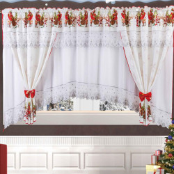 Set de Draperii și Perdele pentru Crăciun - Decor Festiv pentru Ferestrele Tale - Sania lui Mos Craciun