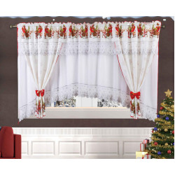 Set de Draperii și Perdele pentru Crăciun - Decor Festiv pentru Ferestrele Tale - Sania lui Mos Craciun