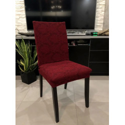 Set 6 Huse Universale Scaun Jacquard Fara Volan - Bordo Set 6 Huse Universale Scaun Jacquard Fara Volan - Bordo