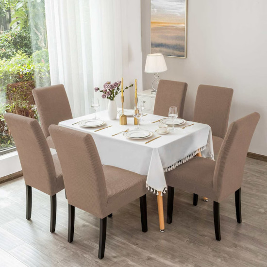 Set 6 huse universale pentru scaune - cafea cu lapte Set 6 huse universale pentru scaune - cafea cu lapte