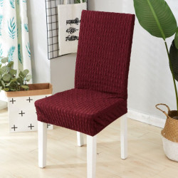 Set 6 huse creponate pentru scaun - Visiniu Set 6 huse creponate pentru scaun - Visiniu