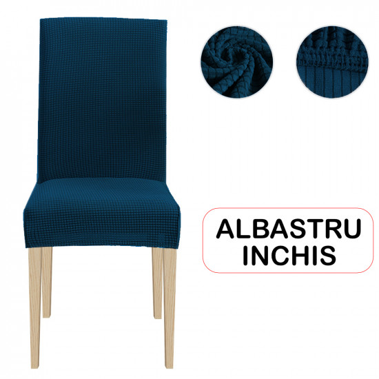 Set 6 huse universale pentru scaune - albastru inchis