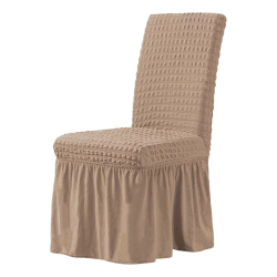 Set 6 huse creponate cu volane pentru scaune - CAFEA CU LAPTE Set 6 huse creponate cu volane pentru scaune - CAFEA CU LAPTE