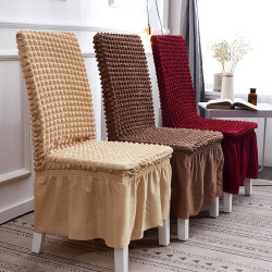Set 6 huse creponate cu volane pentru scaune Set 6 huse creponate cu volane pentru scaune